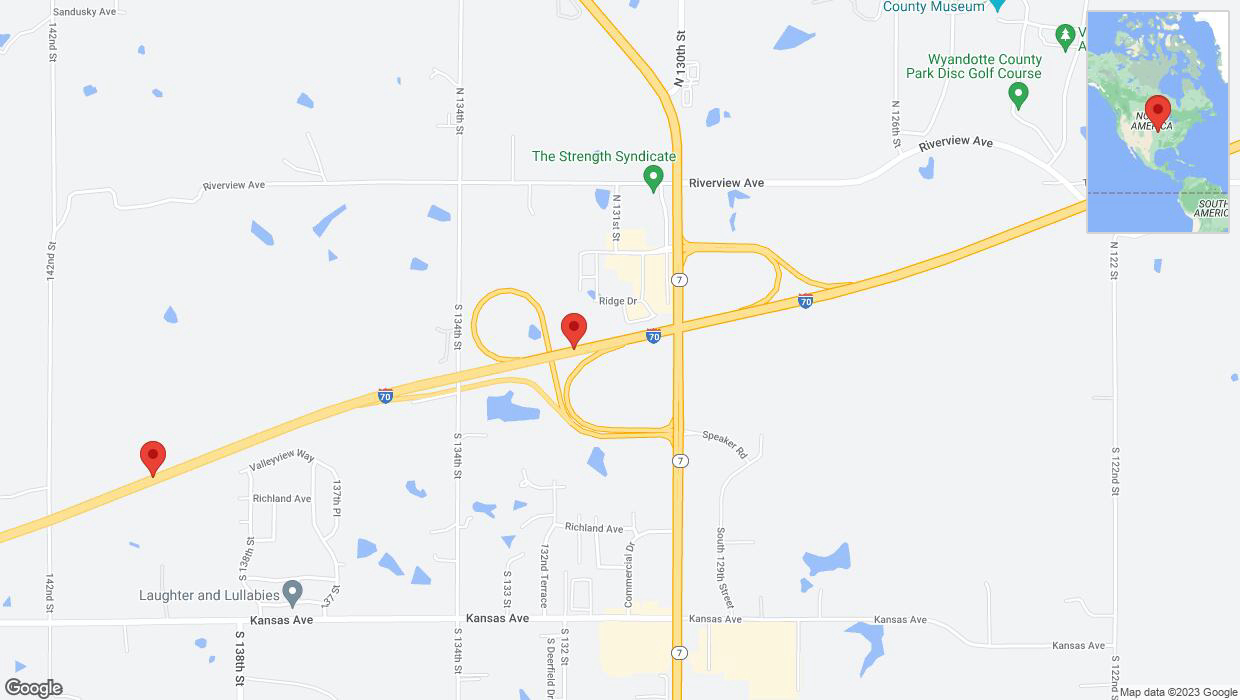 A detailed map that shows the affected road due to 'Incident on westbound I-70 in Bonner Springs' on October 28th at 7:18 p.m.
