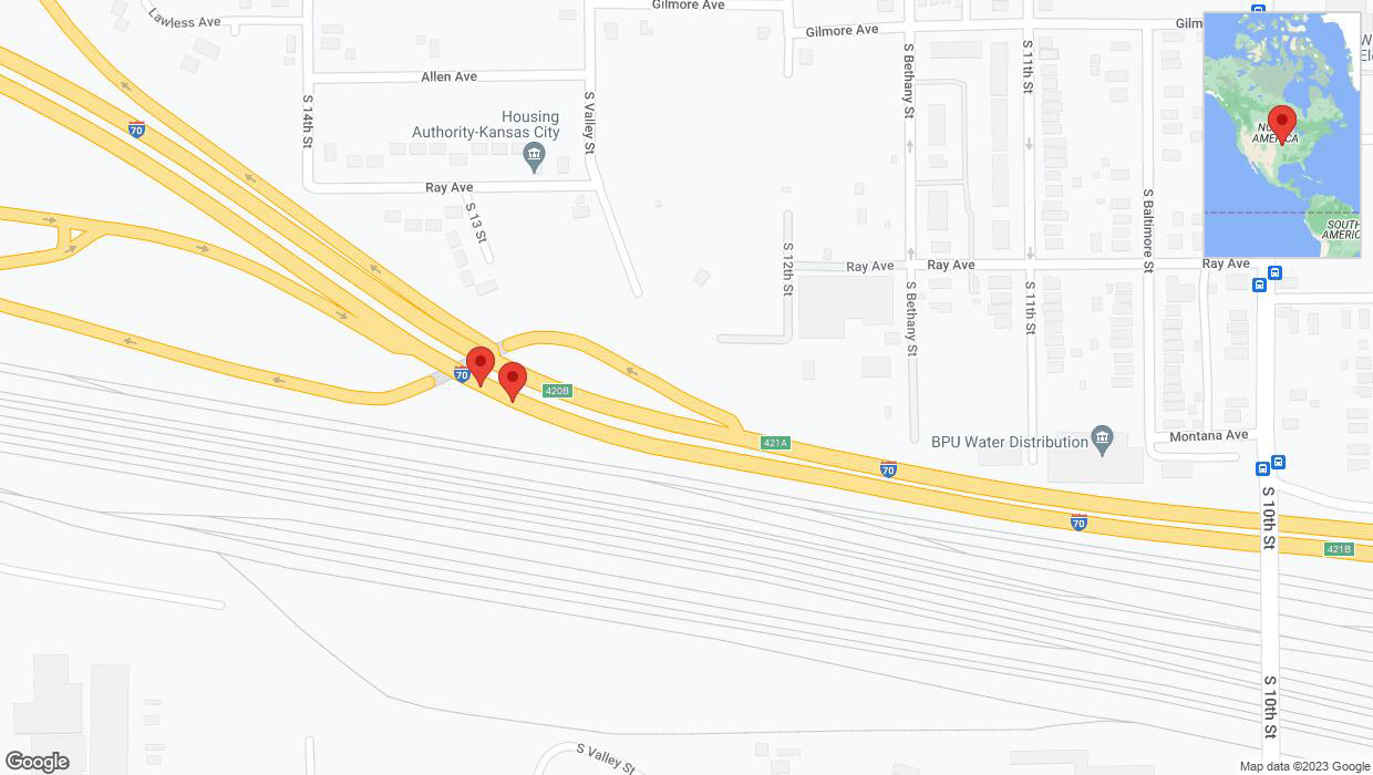A detailed map that shows the affected road due to 'Crash reported on eastbound I-70 in Kansas City' on October 28th at 9 p.m.