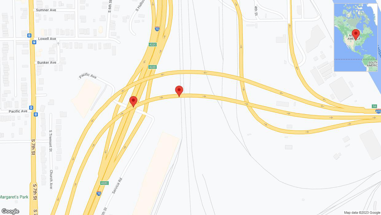 A detailed map that shows the affected road due to 'Broken down vehicle on eastbound I-670 in Kansas City' on October 29th at 4:01 p.m.