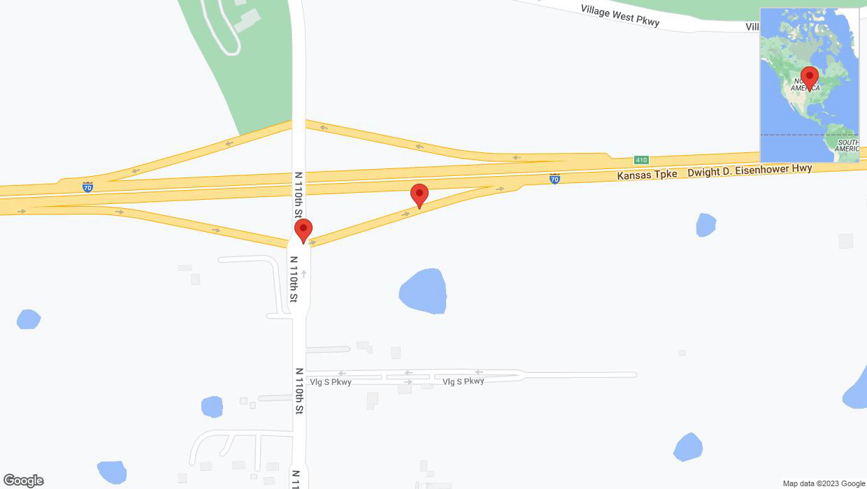 A detailed map that shows the affected road due to 'Broken down vehicle on Village South Parkway in Edwardsville' on October 30th at 1:24 p.m.