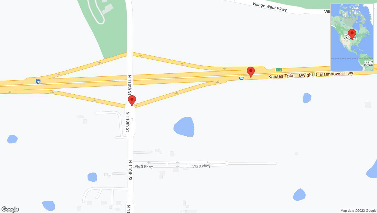 A detailed map that shows the affected road due to 'Broken down vehicle on Village South Parkway in Edwardsville' on October 30th at 1:42 p.m.