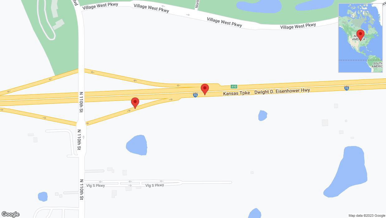A detailed map that shows the affected road due to 'Broken down vehicle on North 110th Street in Edwardsville' on October 30th at 2:36 p.m.