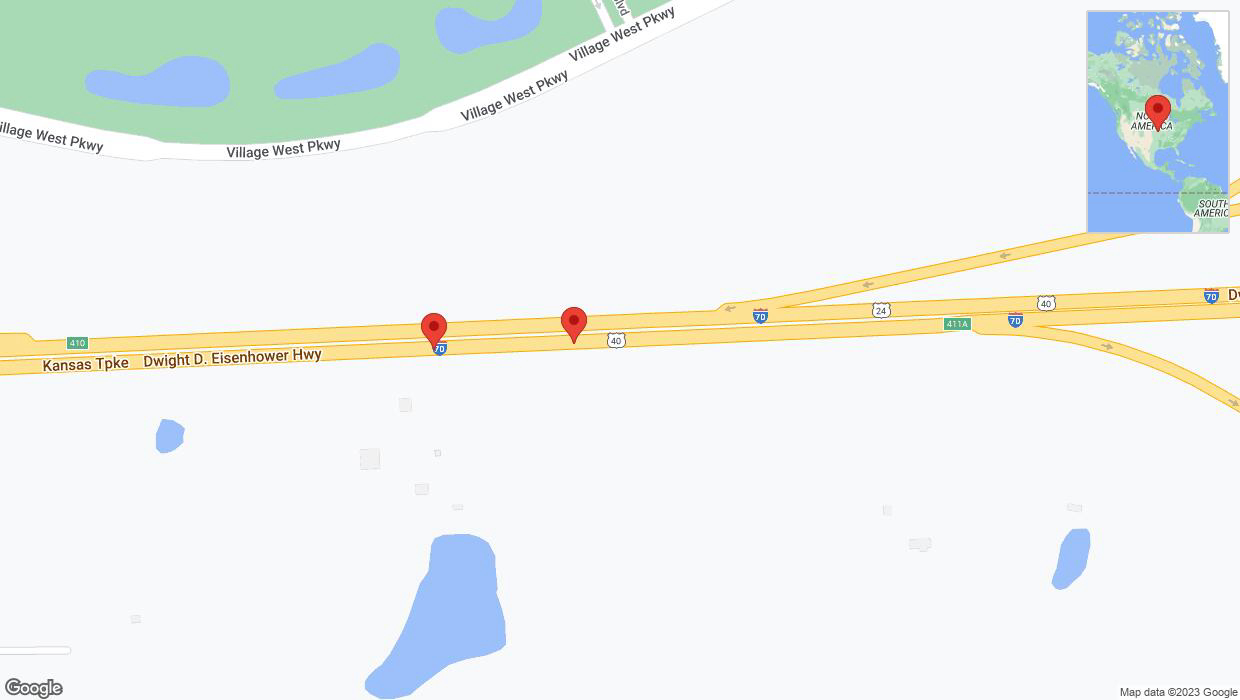 A detailed map that shows the affected road due to 'Broken down vehicle on eastbound I-70 in Edwardsville' on October 30th at 3:18 p.m.