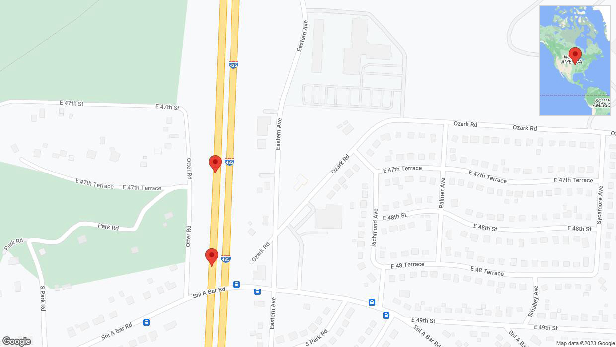 A detailed map that shows the affected road due to 'Broken down vehicle on southbound I-435 in Kansas City' on November 1st at 2:36 p.m.