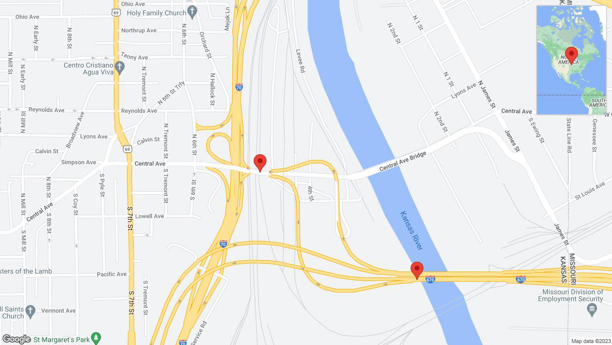 A detailed map that shows the affected road due to 'Central Avenue: bridge closed between Central Avenue and I-670 East' on October 31st at 12 p.m.