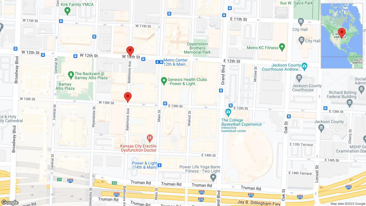 A detailed map that shows the affected road due to 'Kansas City: Baltimore Avenue temporarily closed' on October 31st at 12 p.m.