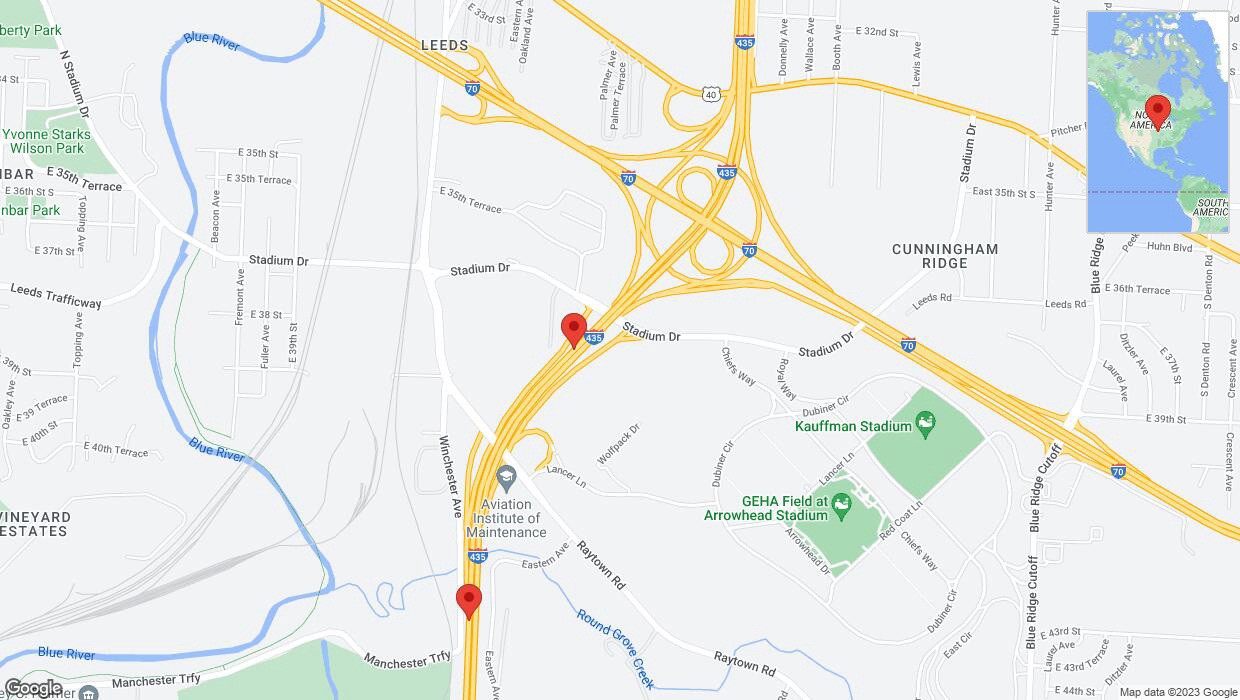 A detailed map that shows the affected road due to 'A crash has been reported on southbound I-435' on October 31st at 10:06 p.m.