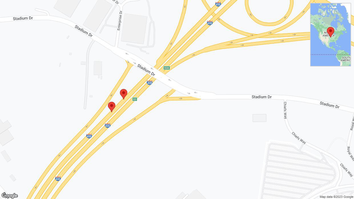 A detailed map that shows the affected road due to 'Crash report: I-435' on October 31st at 11:24 p.m.
