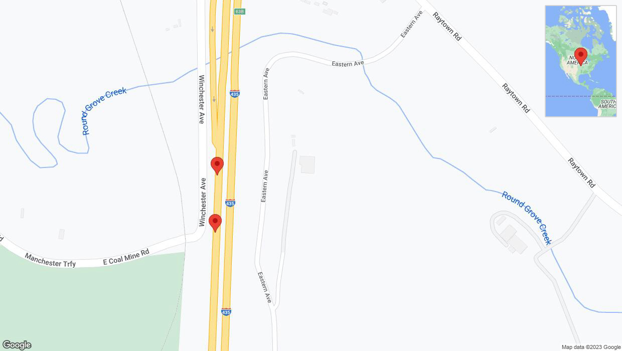 A detailed map that shows the affected road due to 'Broken down vehicle on southbound I-435 in Kansas City' on November 2nd at 12:29 p.m.