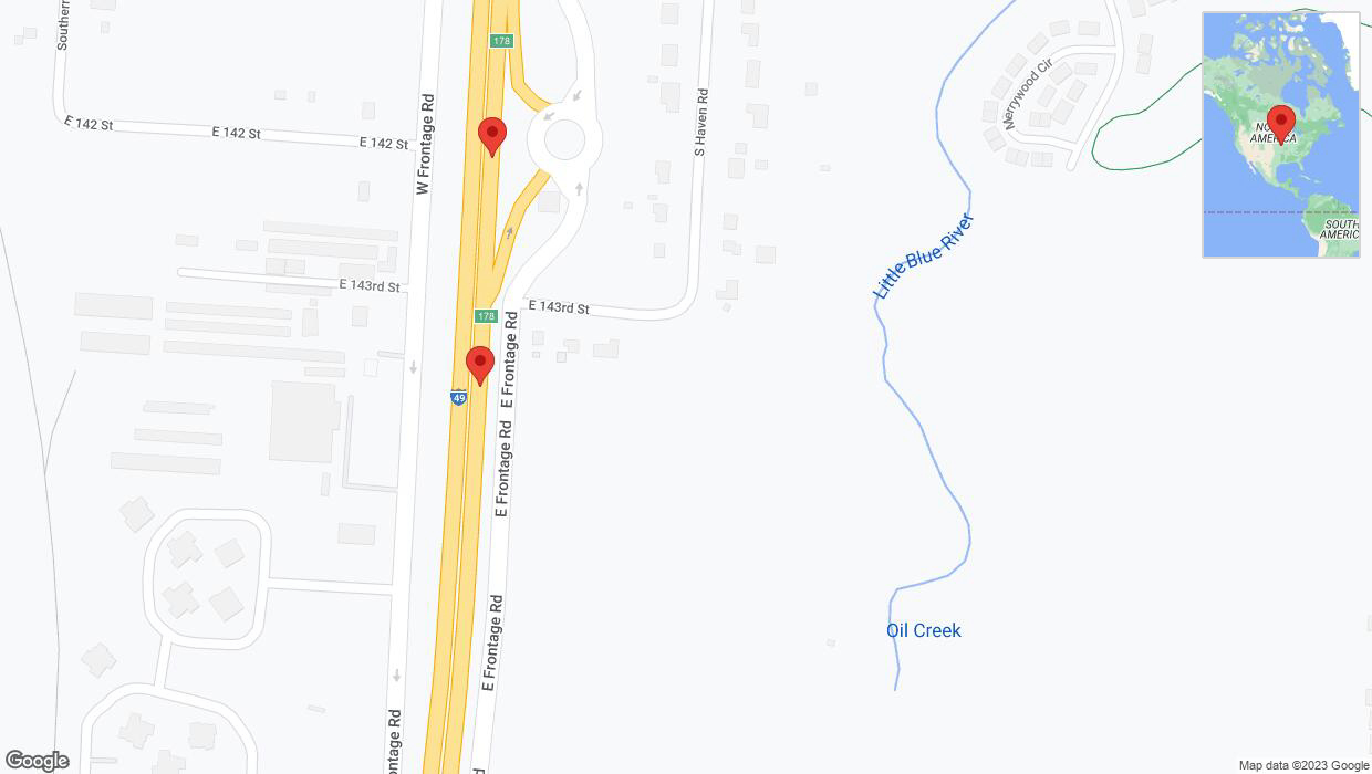 A detailed map that shows the affected road due to 'Broken down vehicle on northbound I-40/US-71 in Grandview' on November 1st at 4:18 p.m.