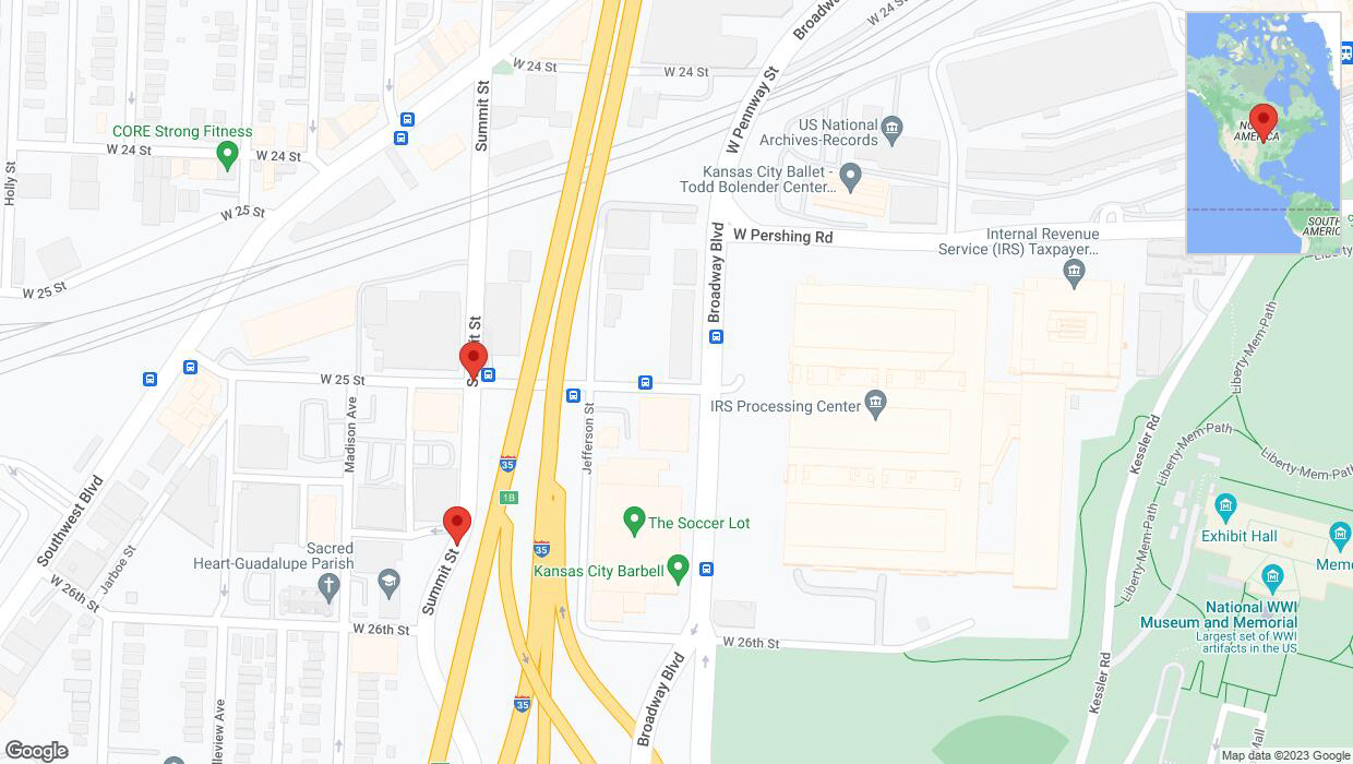 A detailed map that shows the affected road due to 'Kansas City: West 25 Street temporarily closed' on November 2nd at 1:29 p.m.