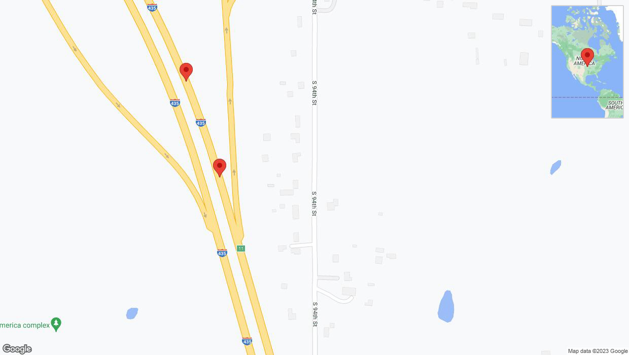A detailed map that shows the affected road due to 'Broken down vehicle on northbound I-435 in Edwardsville' on November 2nd at 2:05 p.m.