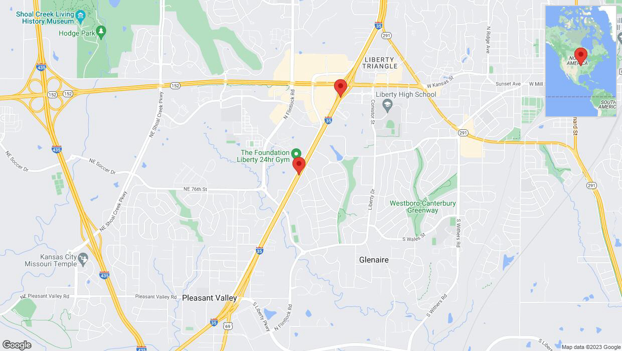 A detailed map that shows the affected road due to 'A crash has been reported on northbound I-35' on November 2nd at 4:59 p.m.