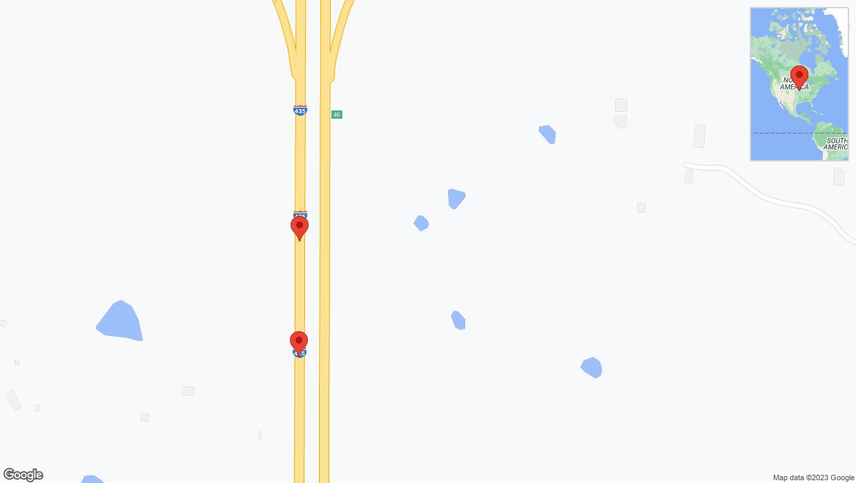 A detailed map that shows the affected road due to 'Crash reported on southbound I-435 in Kansas City' on November 2nd at 8:11 p.m.