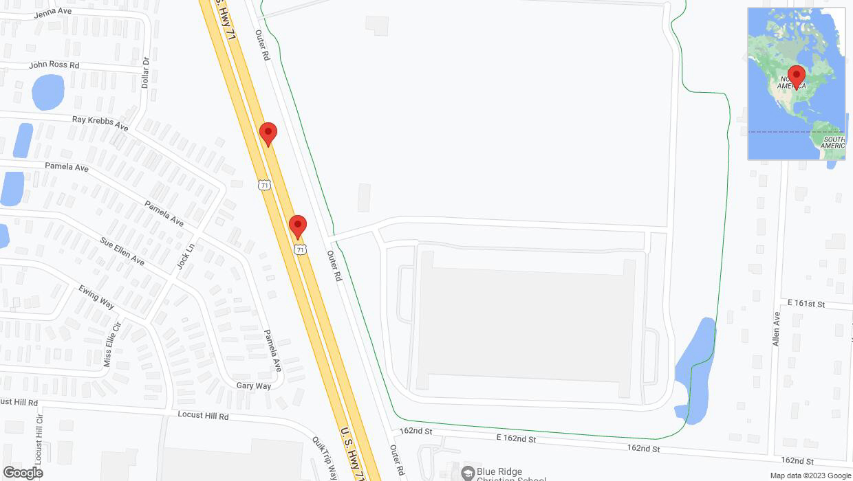 A detailed map that shows the affected road due to 'A crash has been reported on northbound I-40/US-71' on November 3rd at 1:45 p.m.