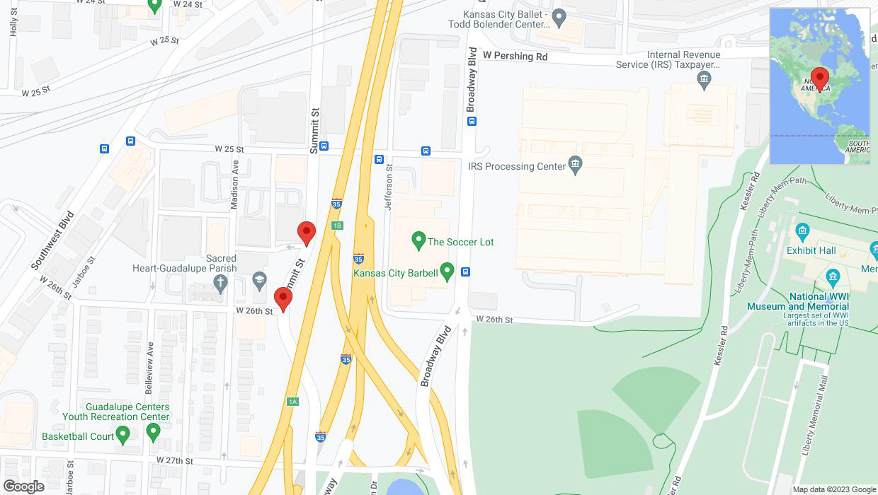 A detailed map that shows the affected road due to 'Summit Street closed in Kansas City' on November 3rd at 2:15 p.m.