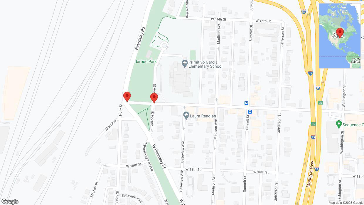 A detailed map that shows the affected road due to 'West 17 Street closed in Kansas City' on November 3rd at 8:32 p.m.