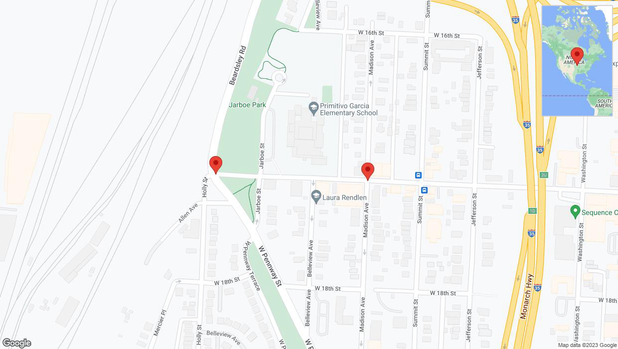 A detailed map that shows the affected road due to 'West 17 Street closed in Kansas City' on November 3rd at 9:02 p.m.