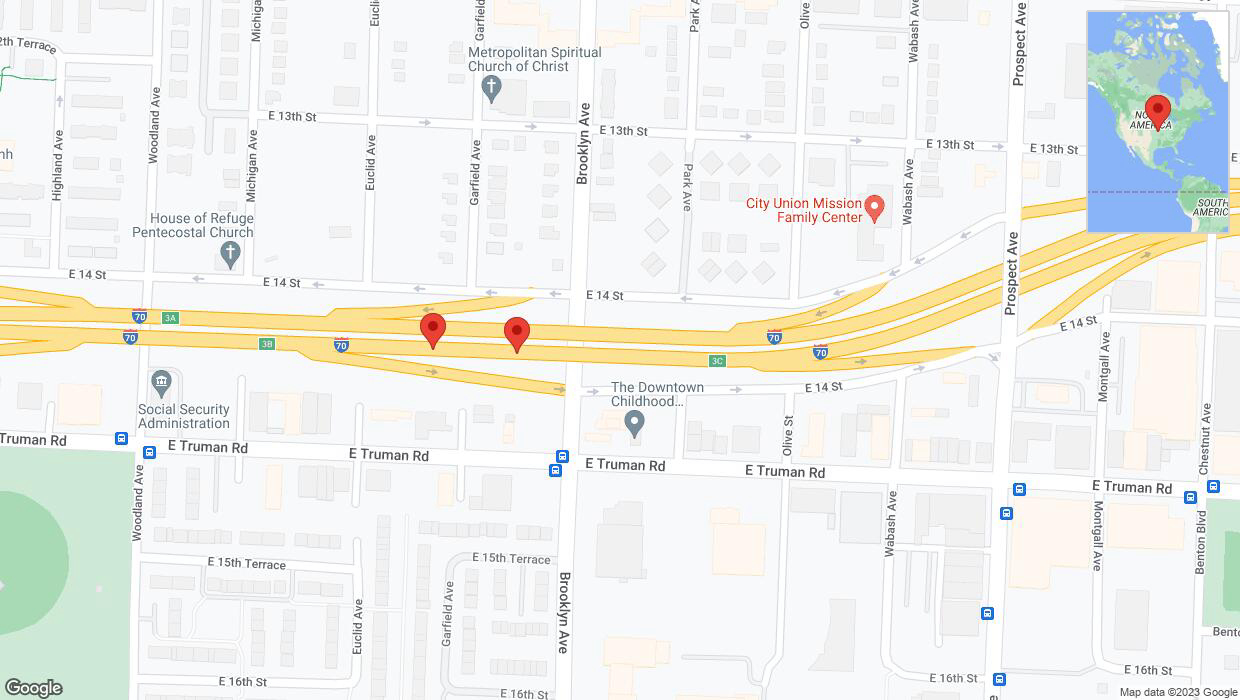 A detailed map that shows the affected road due to 'I-70 closed in Kansas City' on November 3rd at 10:26 p.m.