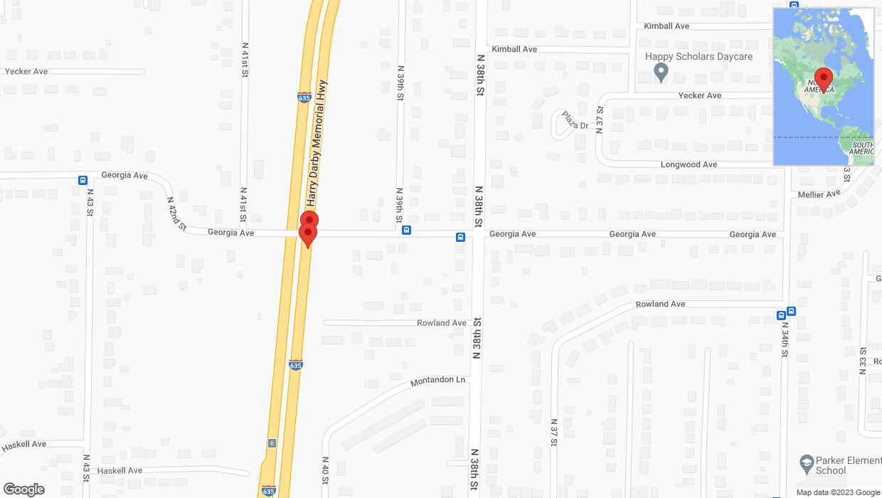 A detailed map that shows the affected road due to 'Broken down vehicle on northbound I-635 in Kansas City' on November 4th at 1:54 p.m.