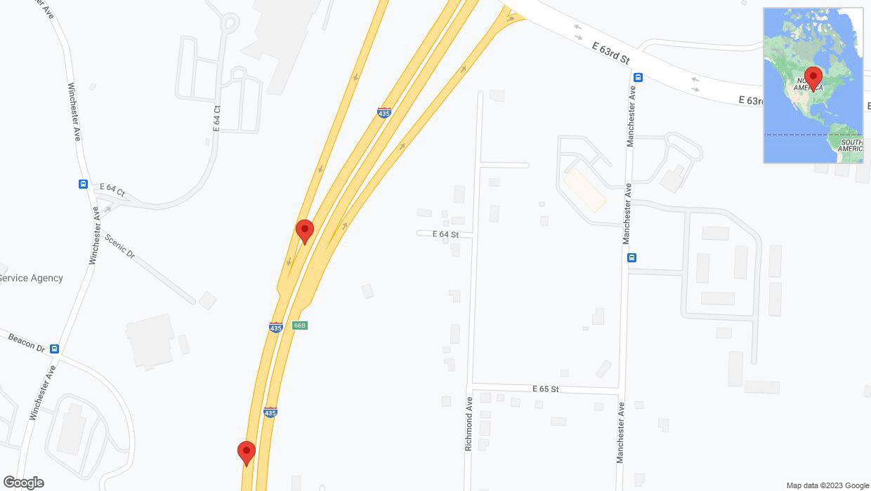 A detailed map that shows the affected road due to 'Broken down vehicle on southbound I-435 in Kansas City' on November 4th at 12:54 p.m.
