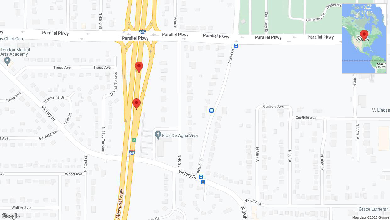 A detailed map that shows the affected road due to 'Broken down vehicle on northbound I-635 in Kansas City' on November 6th at 12:37 p.m.
