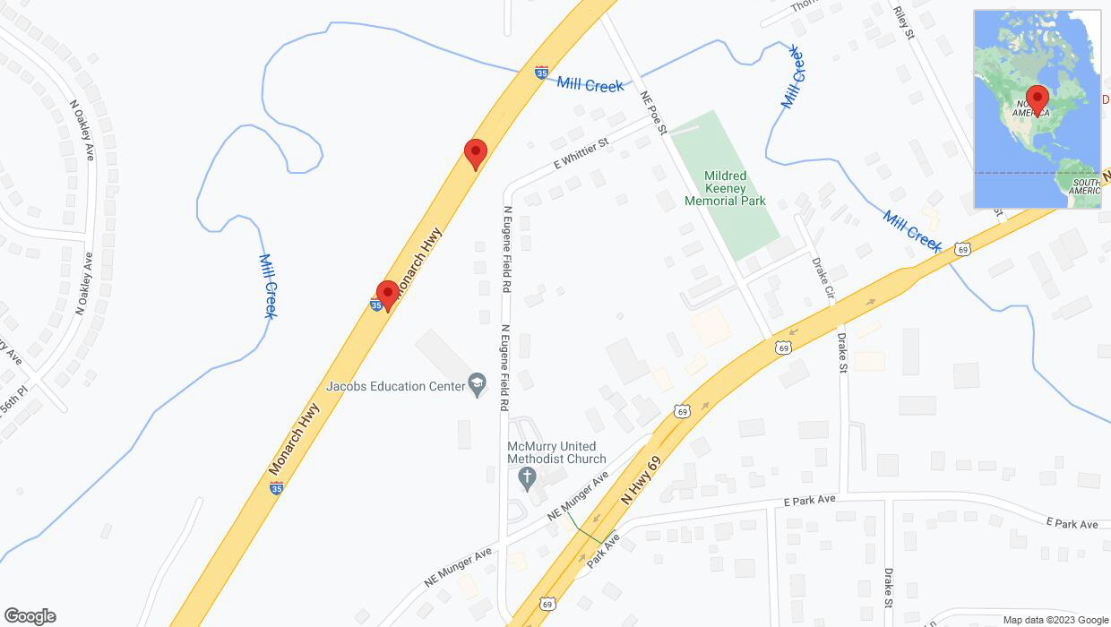 A detailed map that shows the affected road due to 'Reports of a crash on northbound I-35' on November 6th at 2:13 p.m.
