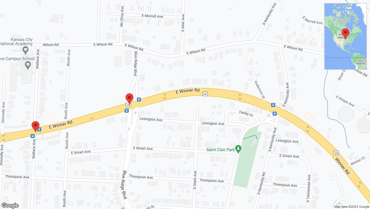 A detailed map that shows the affected road due to 'Kansas City: Road closed' on November 6th at 2:49 p.m.