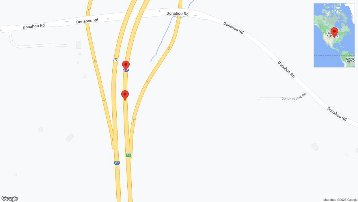 A detailed map that shows the affected road due to 'Broken down vehicle on northbound I-435 in Kansas City' on November 6th at 8:55 p.m.