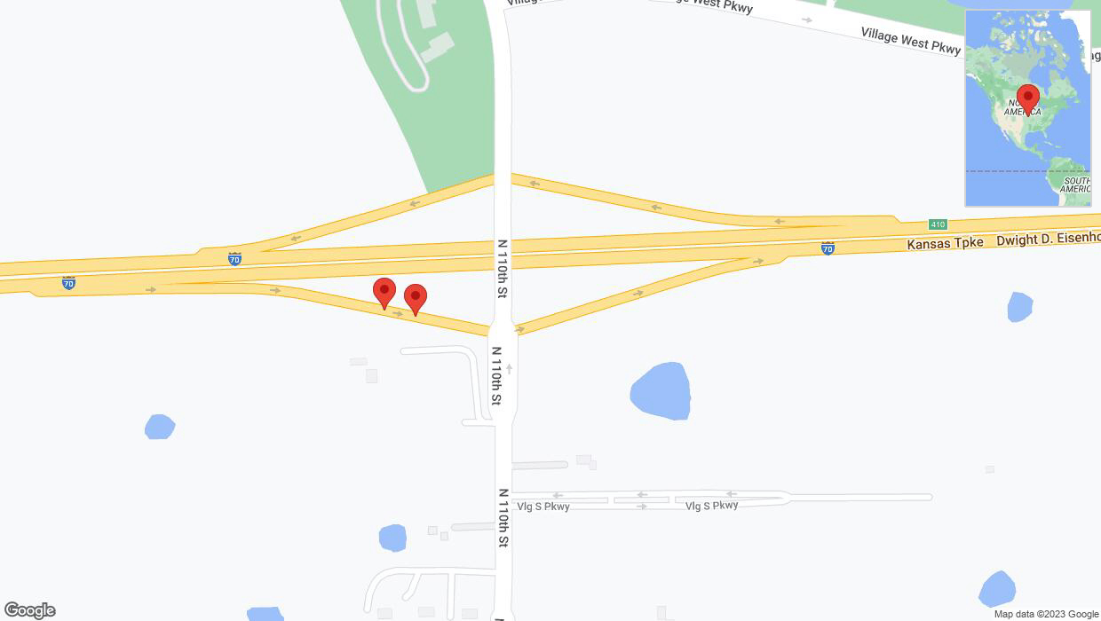 A detailed map that shows the affected road due to 'Broken down vehicle on North 110th Street in Edwardsville' on November 7th at 1:54 p.m.