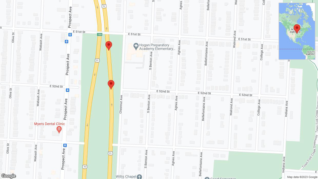 A detailed map that shows the affected road due to 'Crash update: Bruce R Watkins Expressway/US-71' on November 7th at 4:30 p.m.