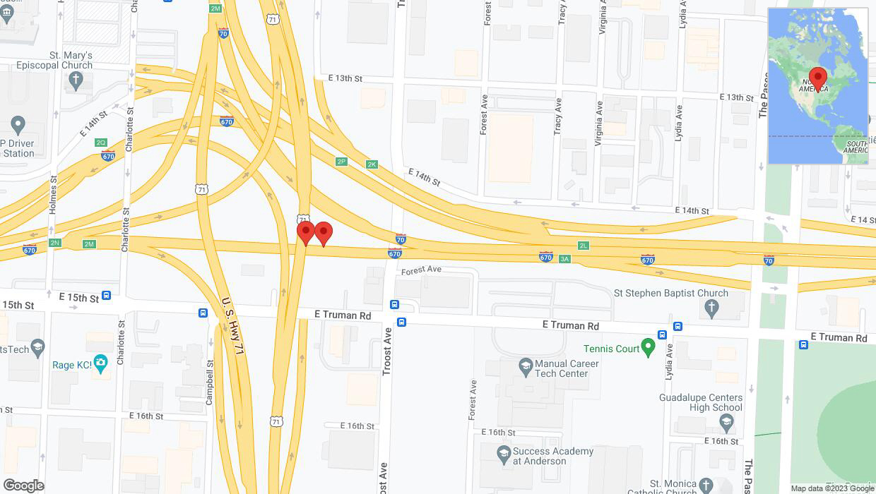 A detailed map that shows the affected road due to 'A crash has been reported on eastbound I-670' on November 7th at 6:36 p.m.
