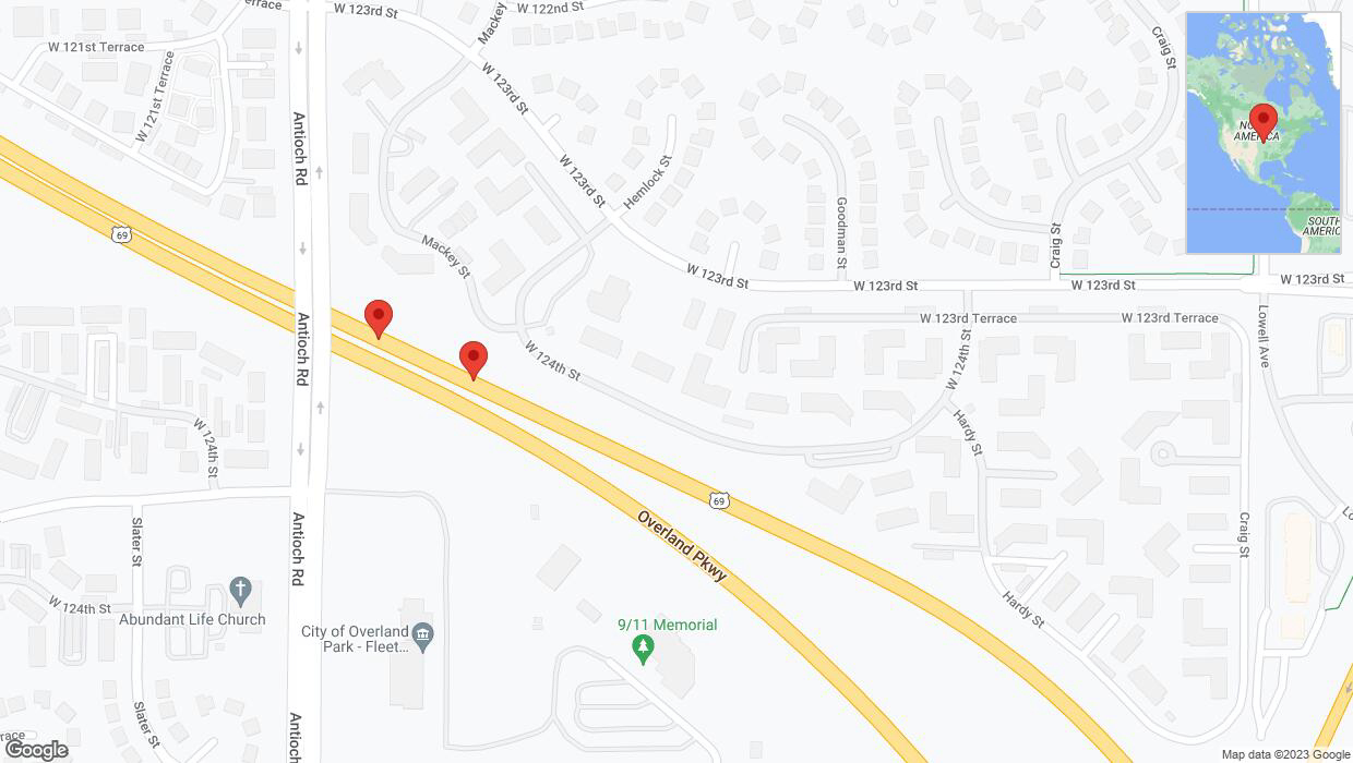 A detailed map that shows the affected road due to 'A crash has been reported on northbound US-69' on November 8th at 12:29 p.m.