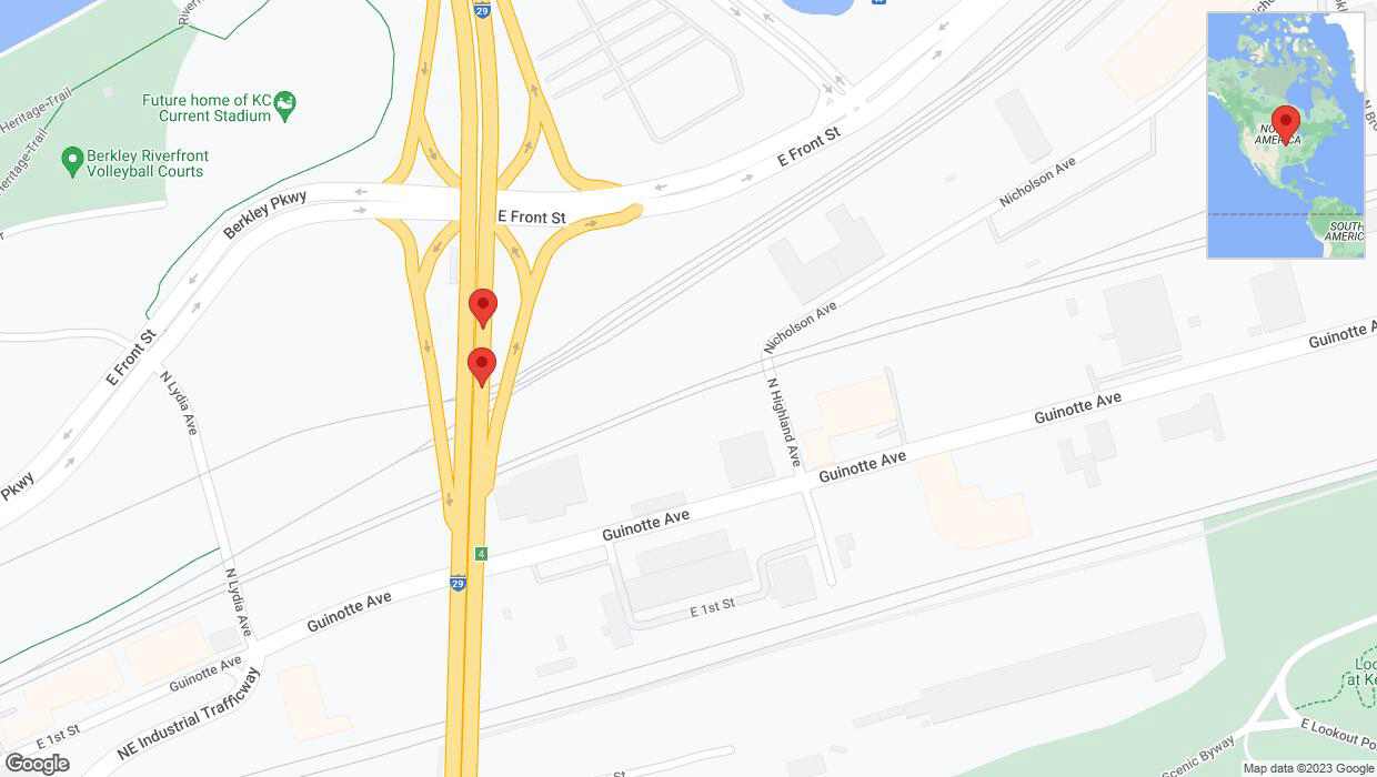 A detailed map that shows the affected road due to 'Crash update: I-29/I-35' on November 8th at 3:05 p.m.