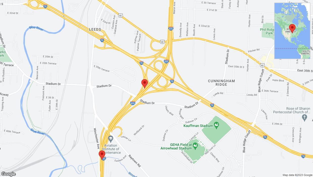A detailed map that shows the affected road due to 'Crash update: I-435' on November 8th at 5:23 p.m.