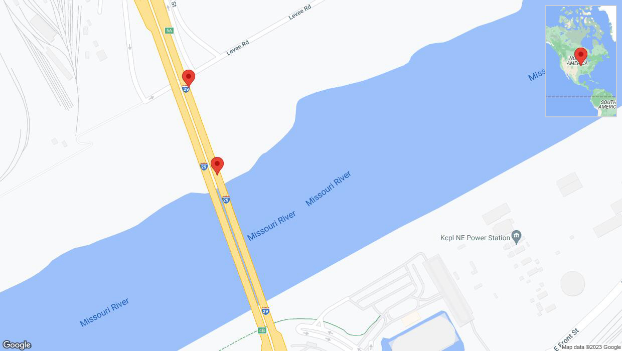A detailed map that shows the affected road due to 'Crash update: I-29/I-35' on November 8th at 6:23 p.m.