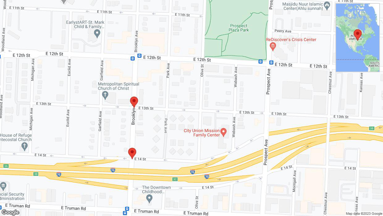 A detailed map that shows the affected road due to 'Kansas City: Brooklyn Avenue closed' on November 10th at 4:01 p.m.
