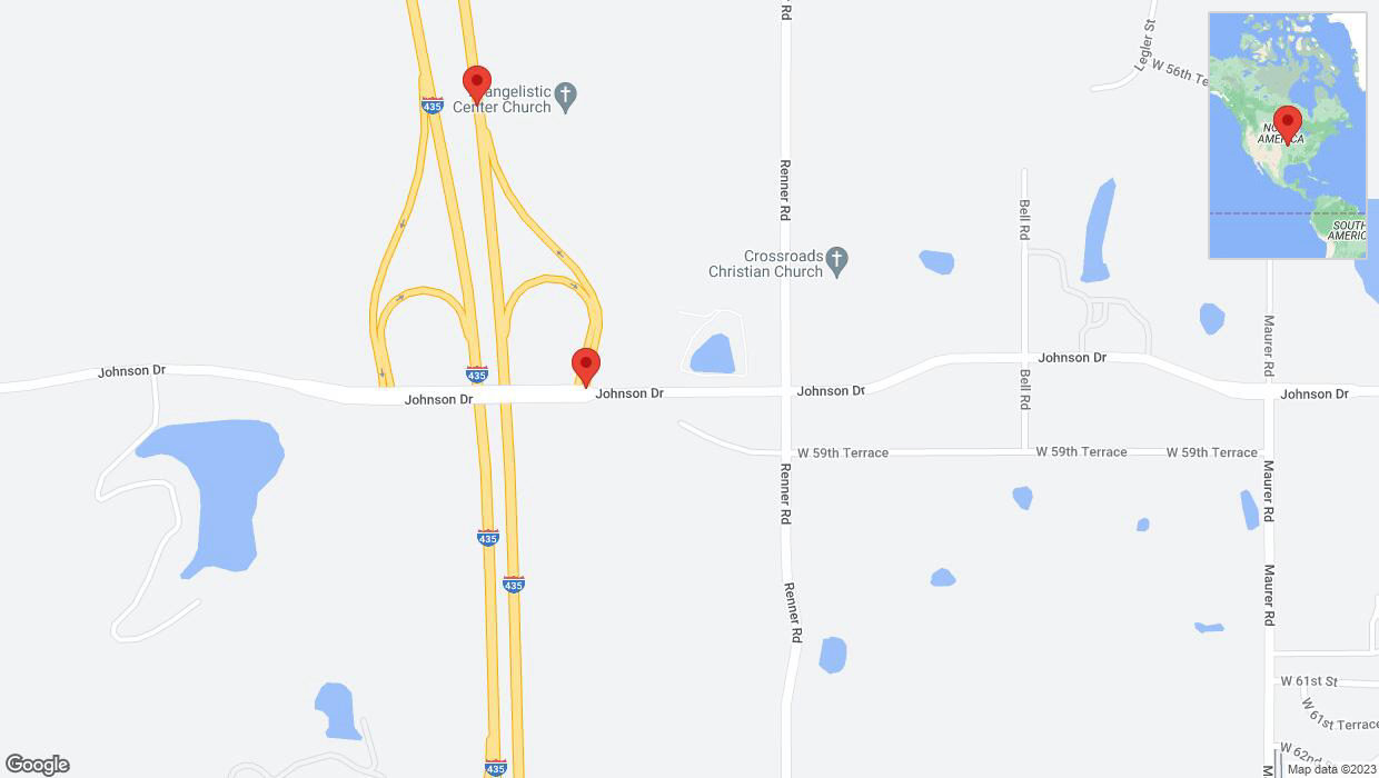 A detailed map that shows the affected road due to 'Broken down vehicle on Johnson Drive in Shawnee' on November 11th at 3:36 p.m.