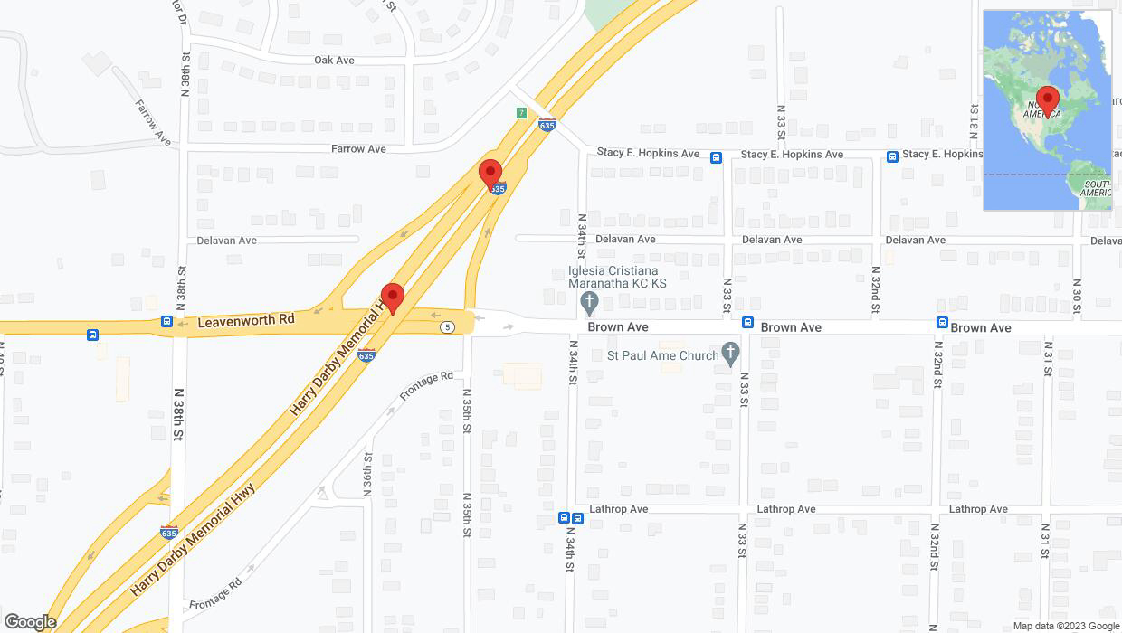 A detailed map that shows the affected road due to 'Broken down vehicle on northbound I-635 in Kansas City' on November 11th at 9:17 p.m.