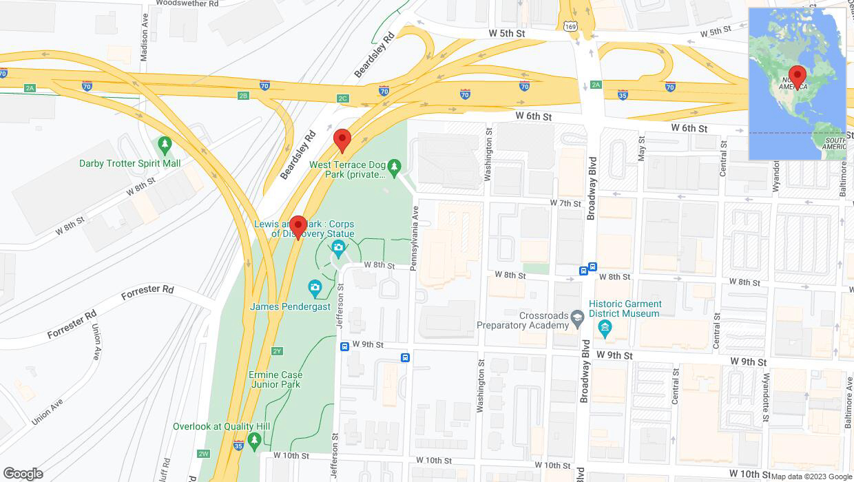 A detailed map that shows the affected road due to 'Kansas City: I-35 closed' on November 11th at 10:17 p.m.