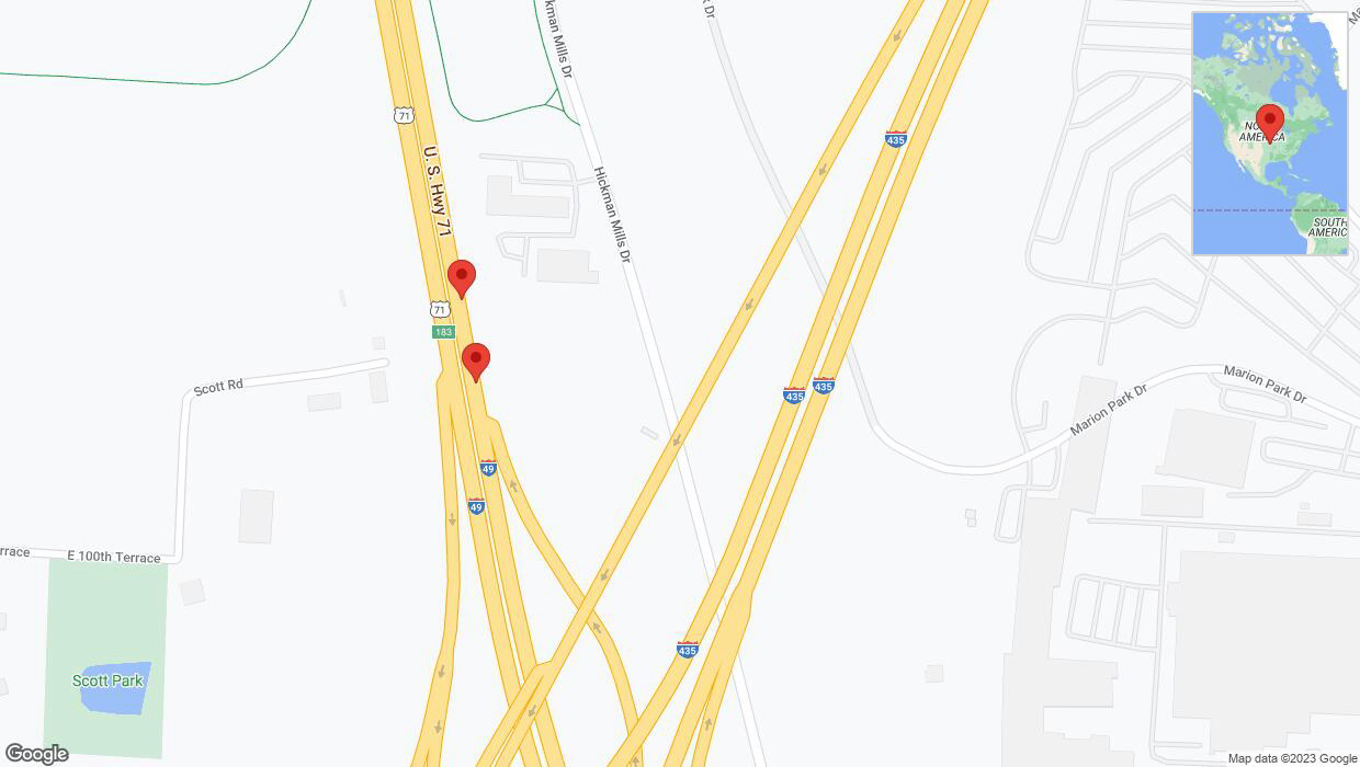 A detailed map that shows the affected road due to 'Crash report: I-40/US-71' on November 11th at 11:29 p.m.