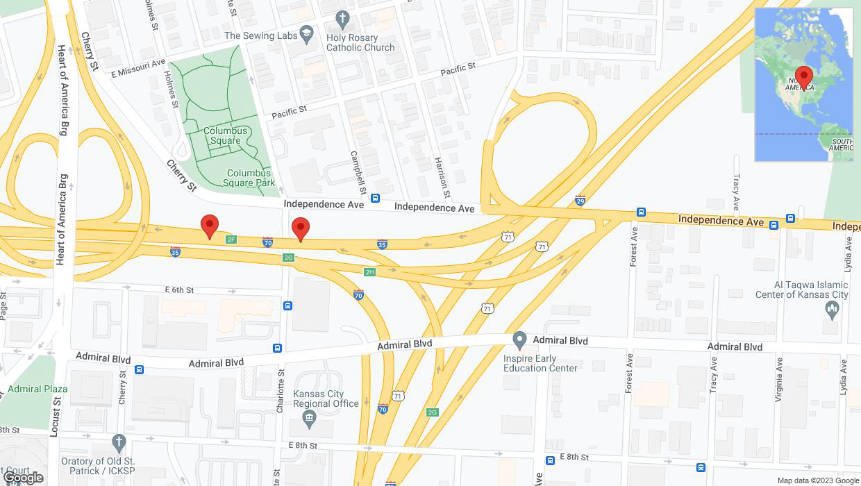 A detailed map that shows the affected road due to 'I-35 temporarily closed in Kansas City' on November 12th at 12:45 p.m.