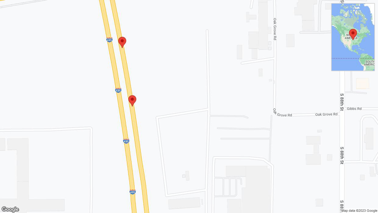 A detailed map that shows the affected road due to 'Broken down vehicle on northbound I-435 in Edwardsville' on November 12th at 4:09 p.m.
