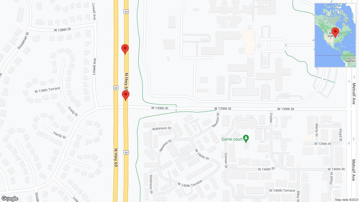 A detailed map that shows the affected road due to 'A crash has been reported on northbound US-69' on November 13th at 1:12 p.m.