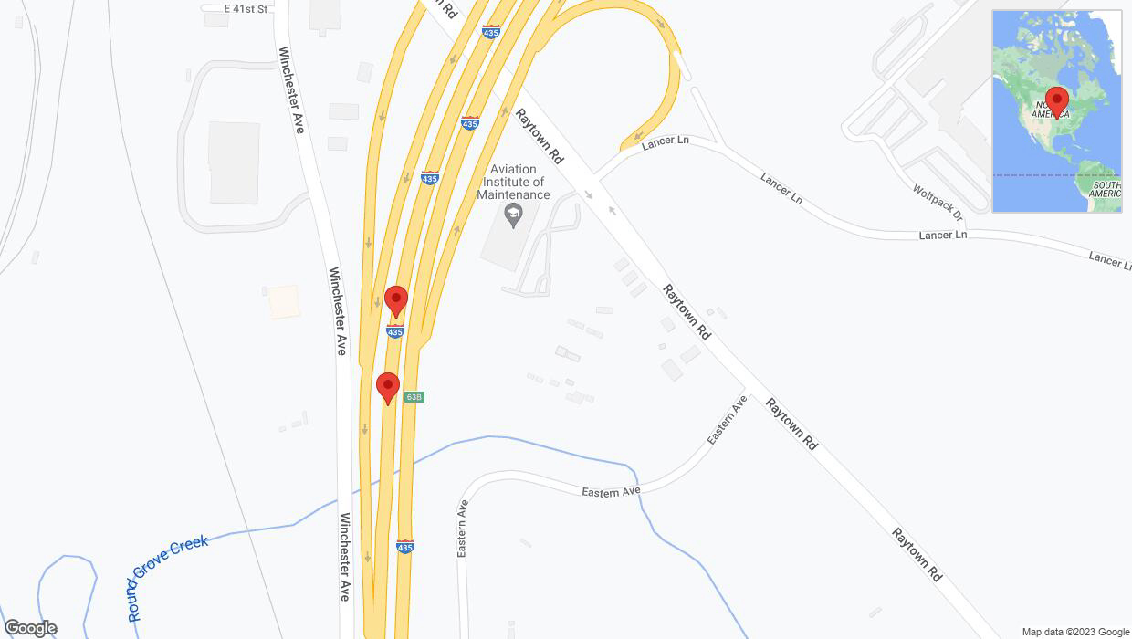 A detailed map that shows the affected road due to 'Broken down vehicle on southbound I-435 in Kansas City' on November 13th at 4:17 p.m.