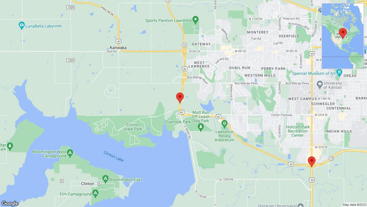 A detailed map that shows the affected road due to 'Road closed in Lawrence' on November 13th at 7:41 p.m.