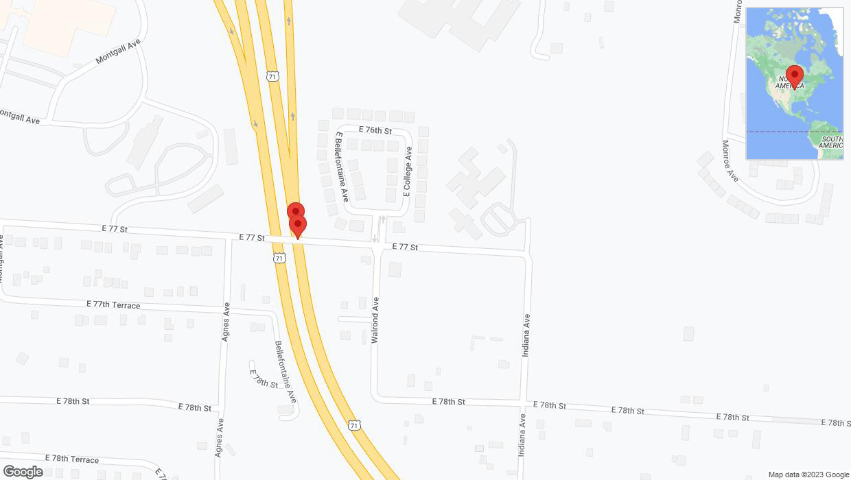 A detailed map that shows the affected road due to 'Crash reported on northbound I-40/US-71 in Kansas City' on November 15th at 7:30 p.m.