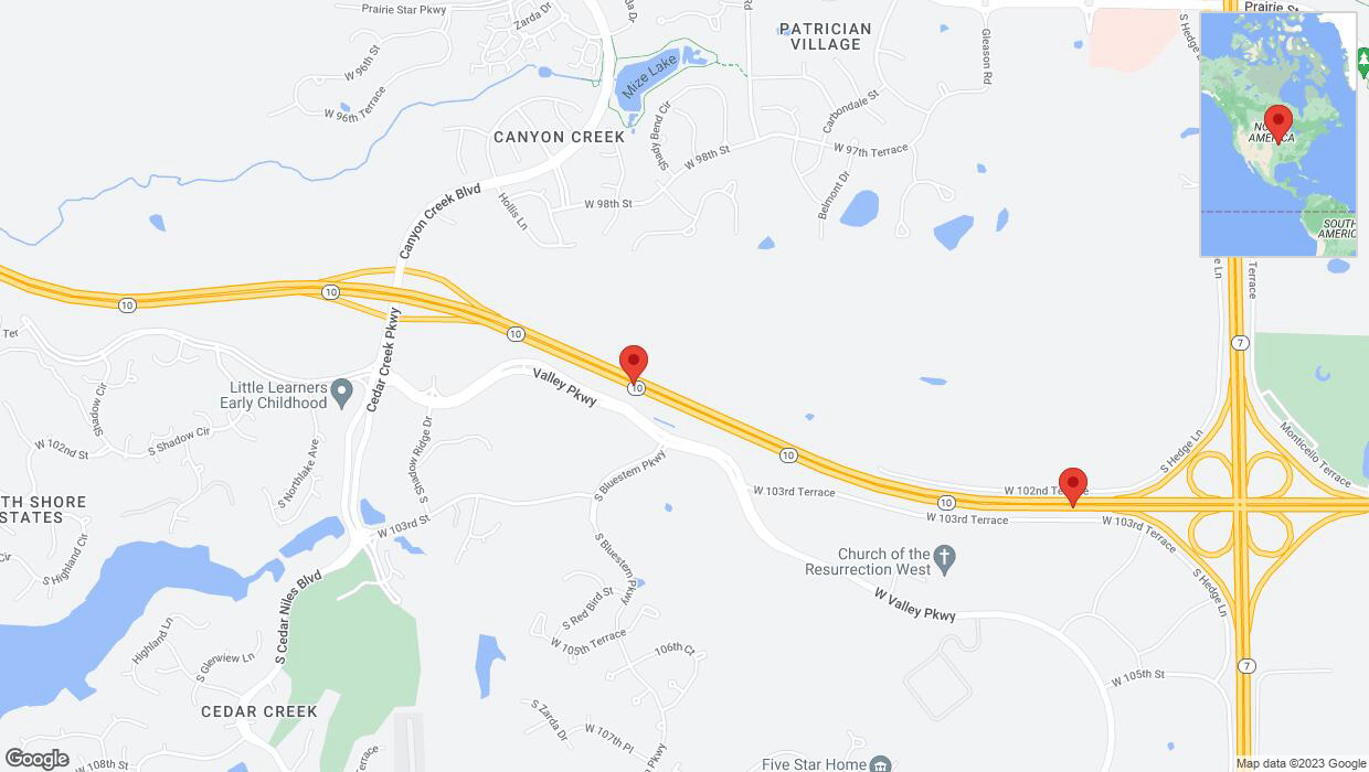 A detailed map that shows the affected road due to 'Reports of a crash on eastbound K-10' on November 15th at 8:31 p.m.