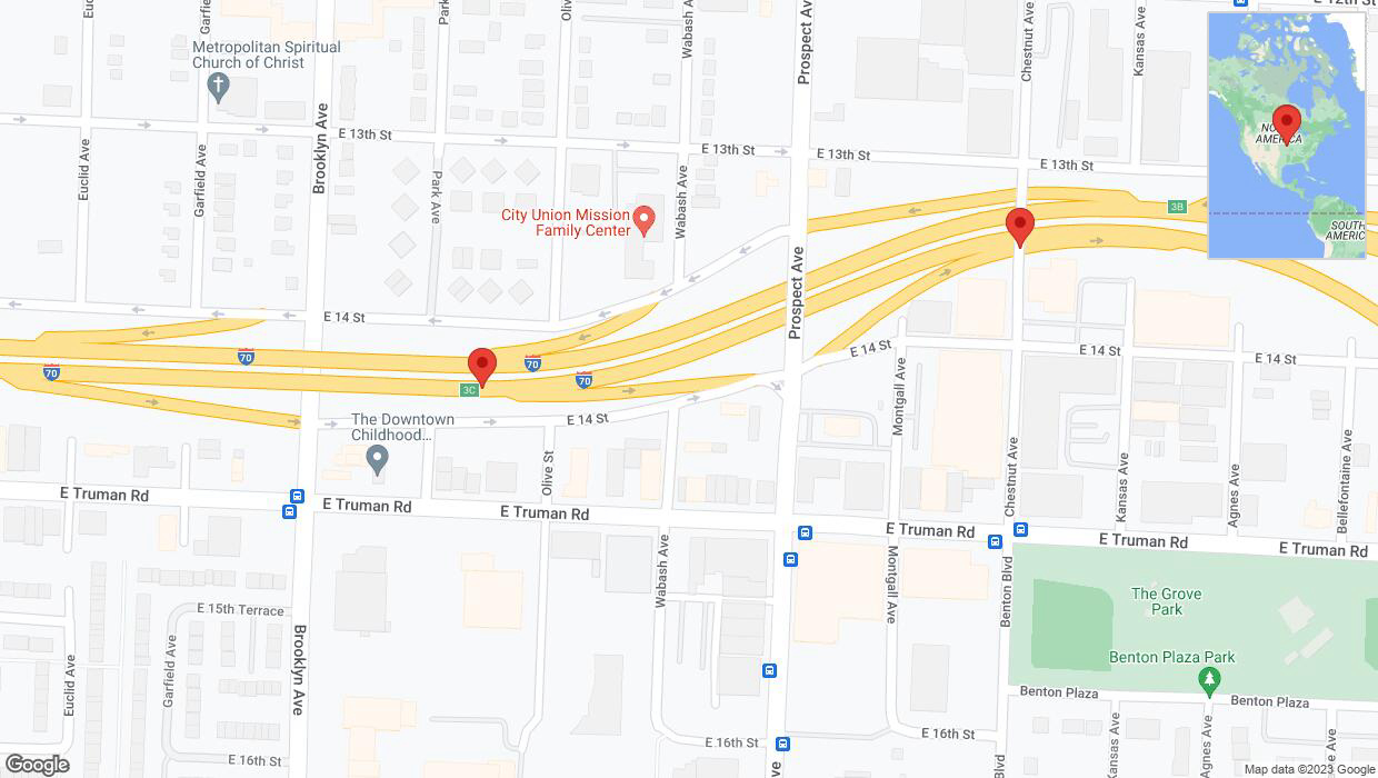 A detailed map that shows the affected road due to 'Kansas City: Park Avenue closed until Dec. 22' on November 16th at 10:42 p.m.
