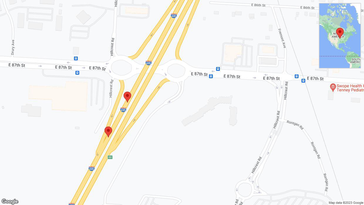 A detailed map that shows the affected road due to 'Broken down vehicle on southbound I-435 in Kansas City' on November 16th at 11:12 p.m.